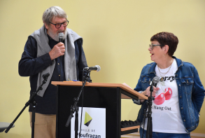 Louis Grosvalet et Marie-Ange Le Flanchec ont interprété un texte sur la bicyclette