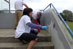 Mise en peinture des contre-marches du Haut Champ