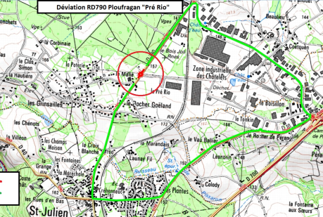 Actualité : carte déviation travaux sur rond-point du Pré Rio 3 et 10 octobre 2026