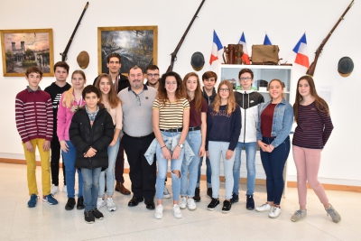 Actualité vernissage exposition guerre 14 18 novembre 2018 groupe collégiens