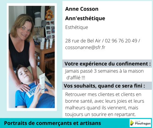Actualité : portraits de commerçants Ann'esthétique mai 2020