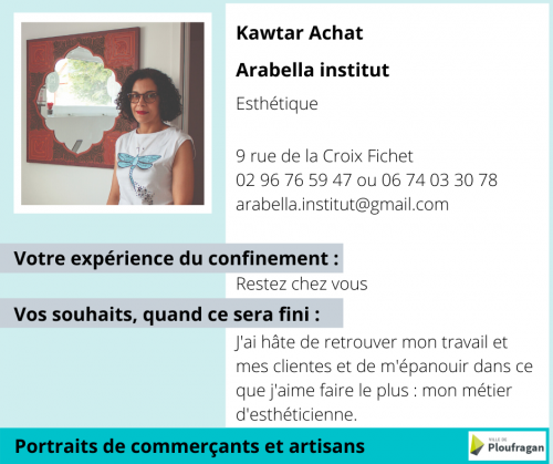 Actualité : portraits de commerçants Arabella institut Ploufragan mai 2020