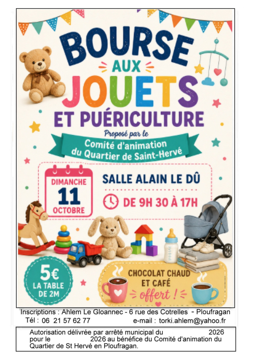Agenda bourse aux jouets saint-herve 11 oct 26