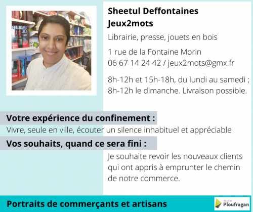 Actualité : portraits de commerçants Jeux 2 mots avril 2020 