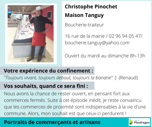 Actualité : portraits de commerçants Maison Tanguy avril 2020