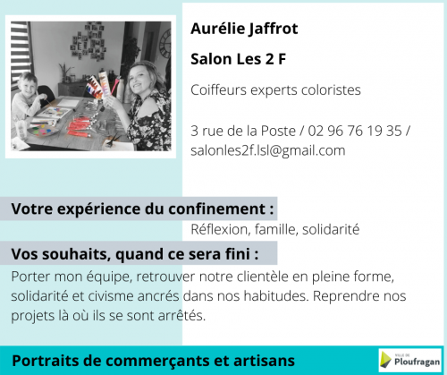 Actualité : portraits de commerçants Salon Les 2 F mai 2020