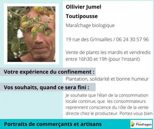 Actualité : portraits de commerçants Toutipousse avril 2020