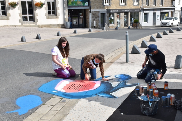 Actualité : LEJ Atelier graff "ici commence la mer" août 2021 Finalisation du graff