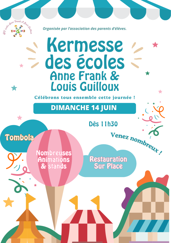 Agenda affiche kermesse Anne Franck Louis Guilloux 14 juin 26