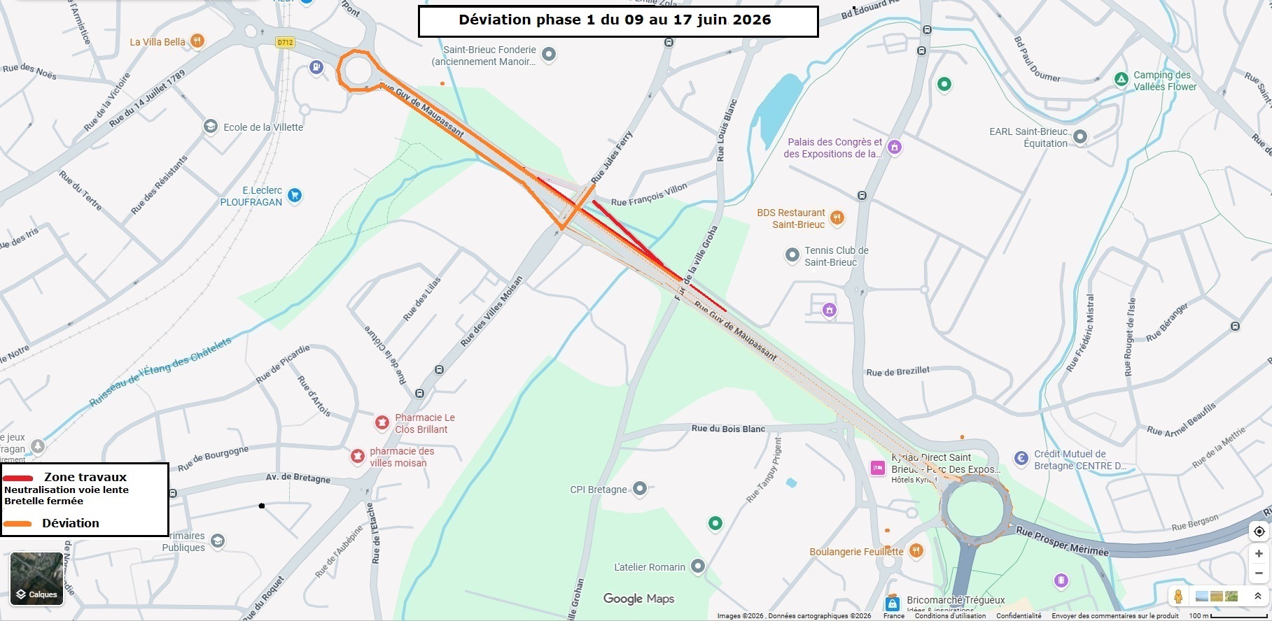 Travaux échangeur Villes Moisan 2026 déviation phase 1 du 9 au 17 juin
