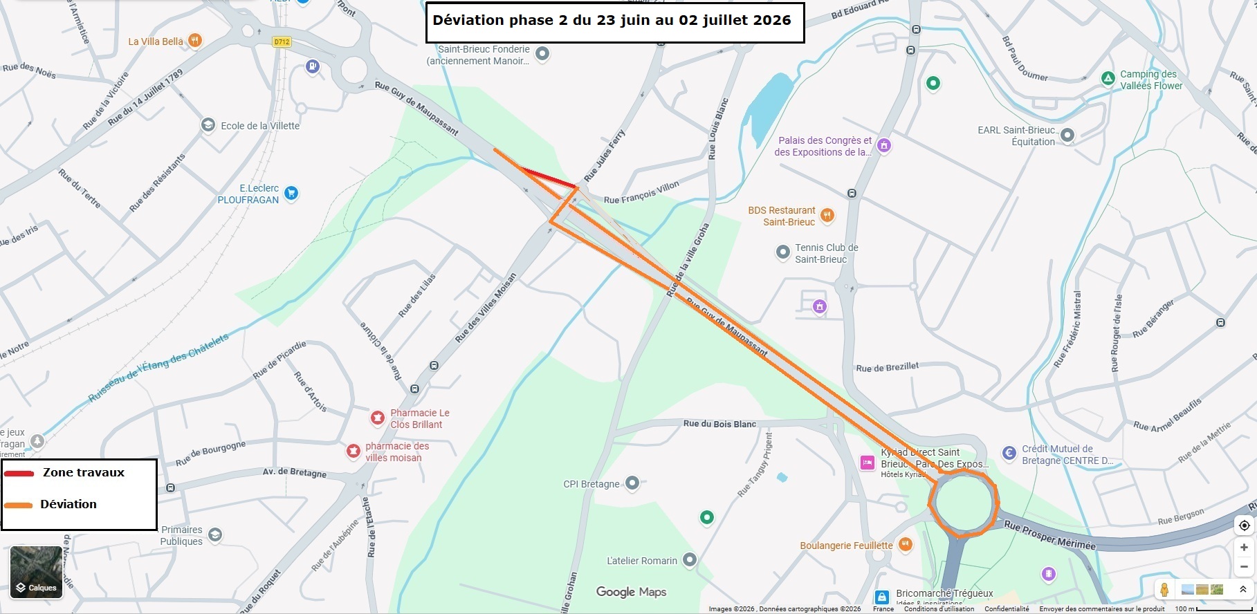 Travaux échangeur Villes Moisan 2026 déviation phase 2 du 23 juin au 2 juillet