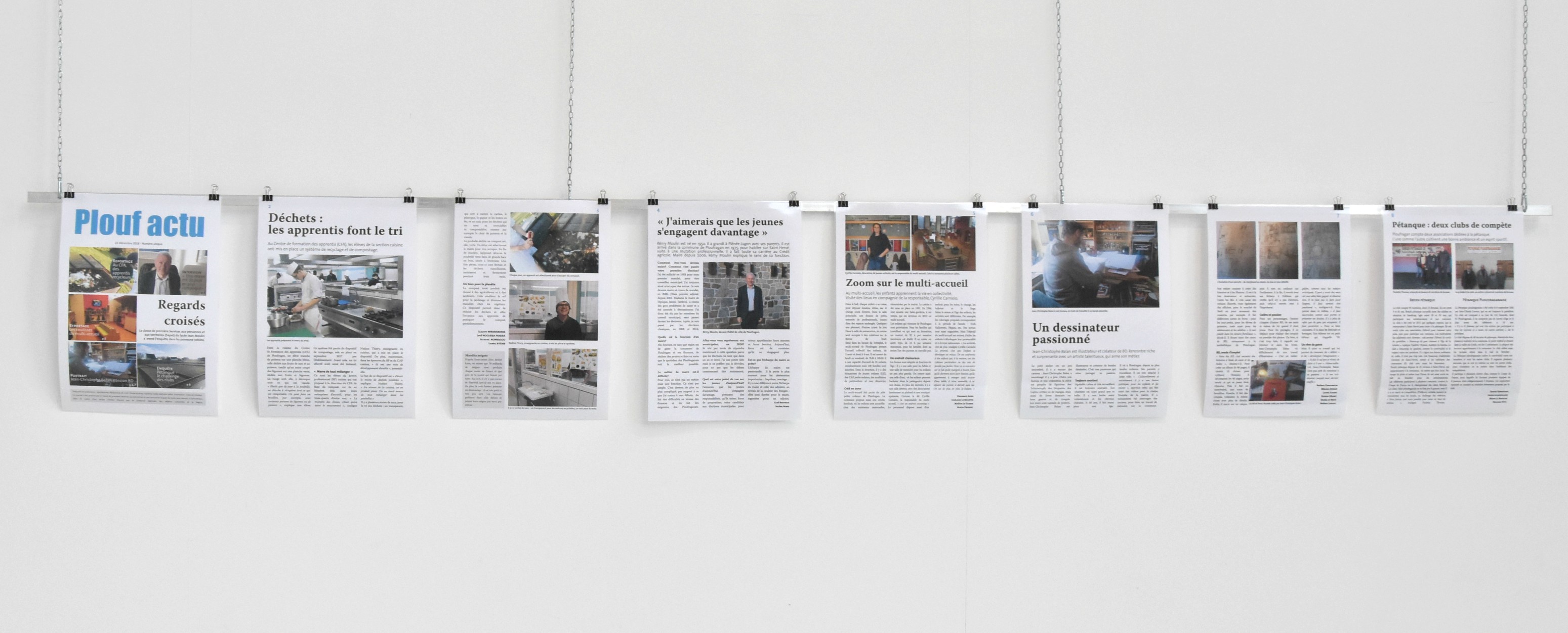Actualité culture : exposition journal "Plouf actu" lycée Jean Moulin février 2019