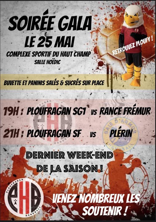 Agenda affiche soirée gala handball 25 mai