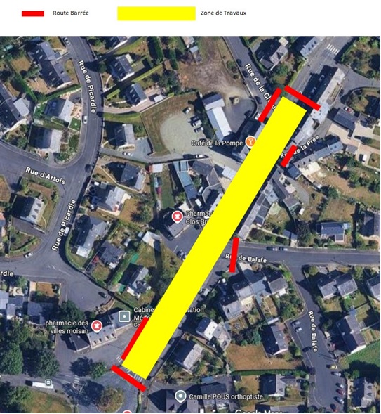 Annonce travaux rue des Villes Moisan